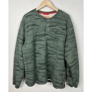 Coleman Bonded Waffle Sherpa Lined Henley Sweater Camo Size XXL Cotton Blend Men